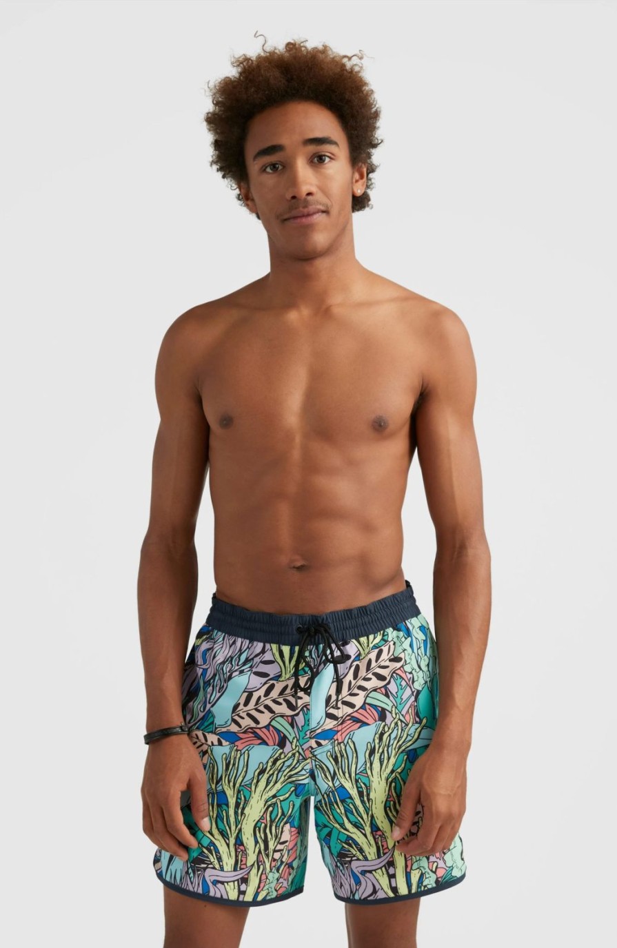 * O'Neill Scallop Ocean 16" Volley Blue Comic Seaweeds Volley Swimshorts