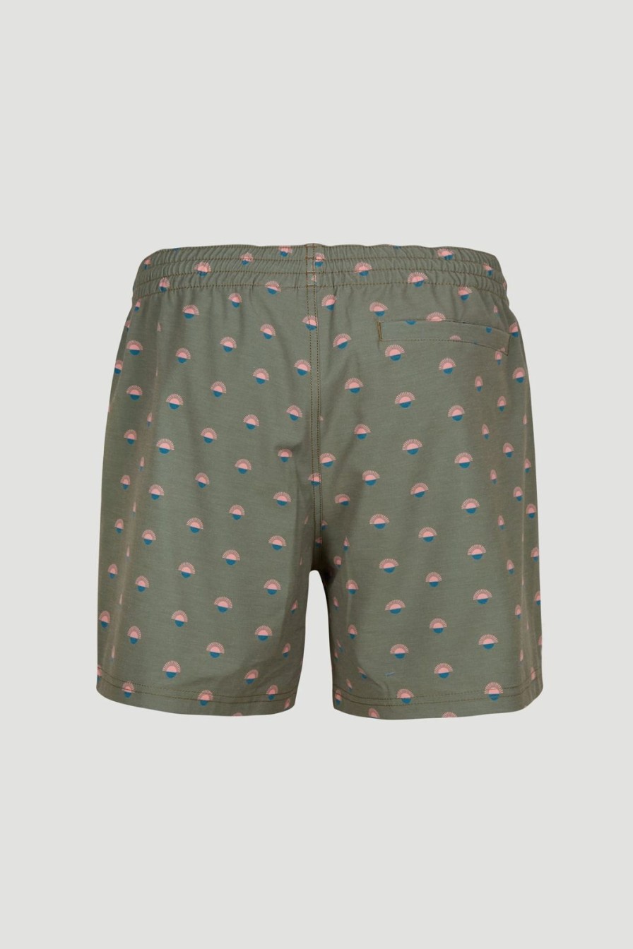 * O'Neill Mens Printed Mini Shorts Deep Lichen Green Volley Swimshorts