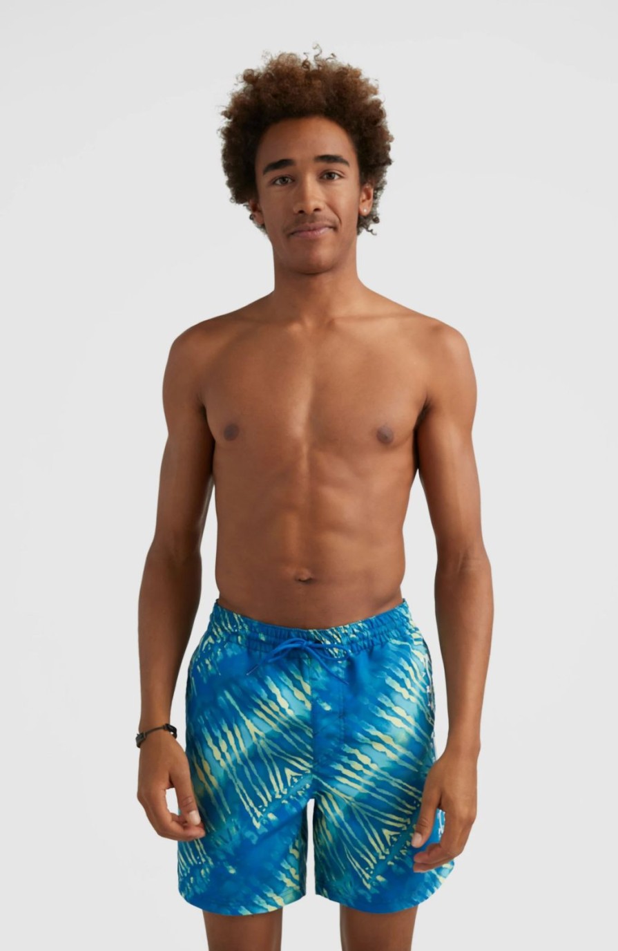 * O'Neill Cali Melting 16" Volley Bright Blue Tie Dye Volley Swimshorts