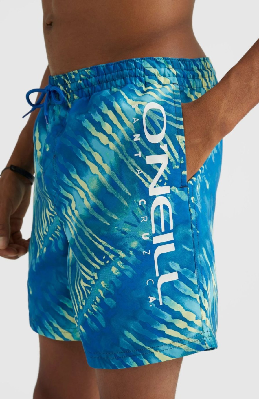 * O'Neill Cali Melting 16" Volley Bright Blue Tie Dye Volley Swimshorts