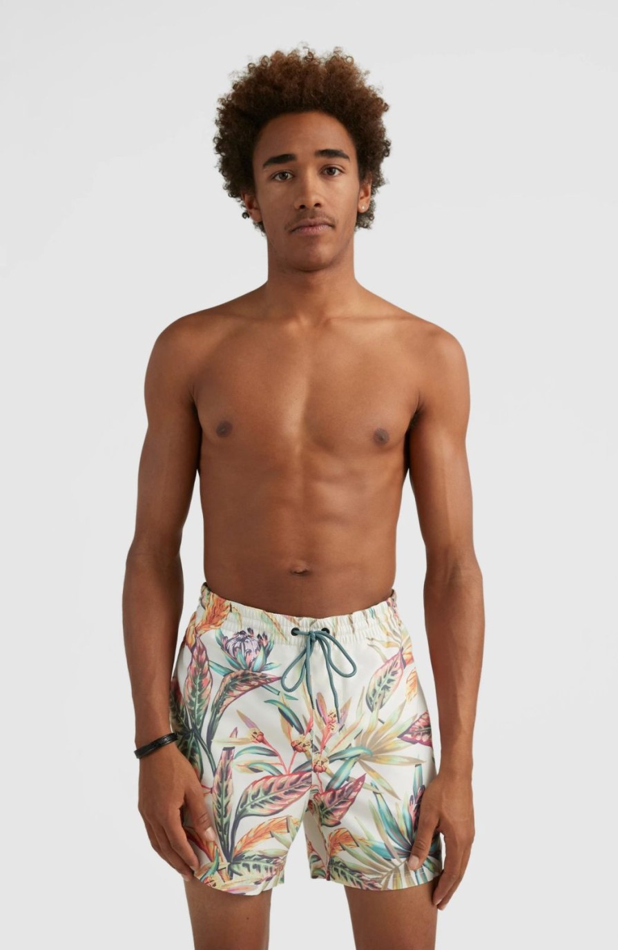 * O'Neill Cali Print 15" Volley White Tropical Flower Volley Swimshorts