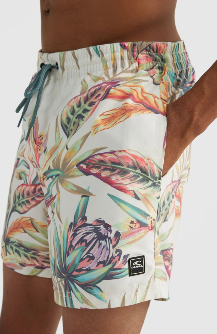 * O'Neill Cali Print 15" Volley White Tropical Flower Volley Swimshorts