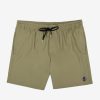 * O'Neill Mens Solid Volley Olive Volley Swimshorts