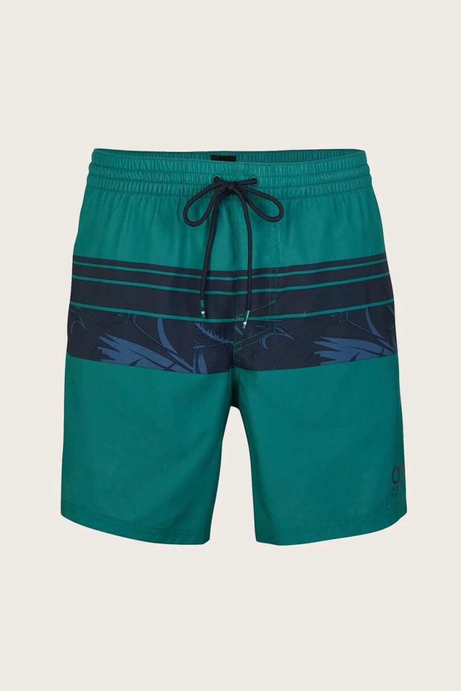 * O'Neill Cali Stripe Shorts Green Aop W/ Nvy Volley Swimshorts