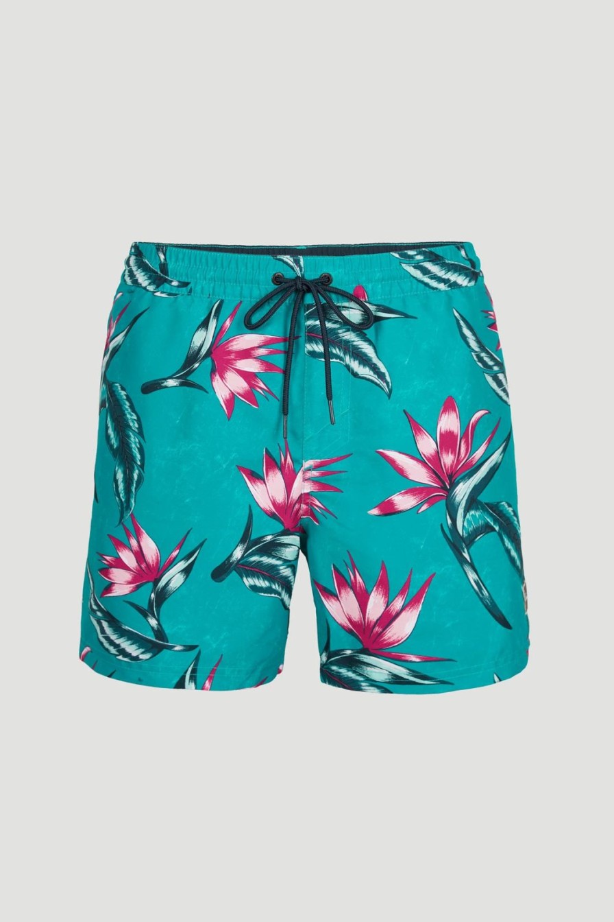 * O'Neill Mens Flower Shorts Tile Blue Volley Swimshorts