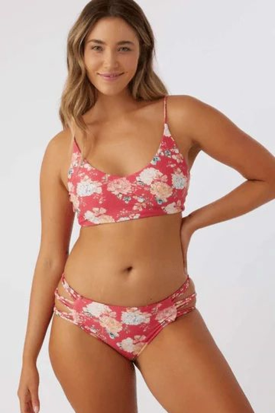 * O'Neill Stella Floral Middles Mid Bralette Chrysanthenum Swim Wear