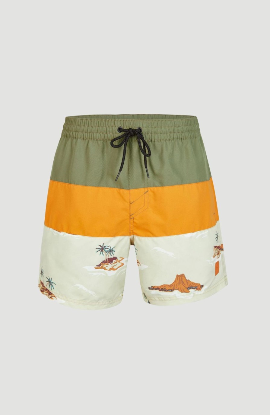 * O'Neill Cali Block 15" Volley Beige Lost Island Volley Swimshorts